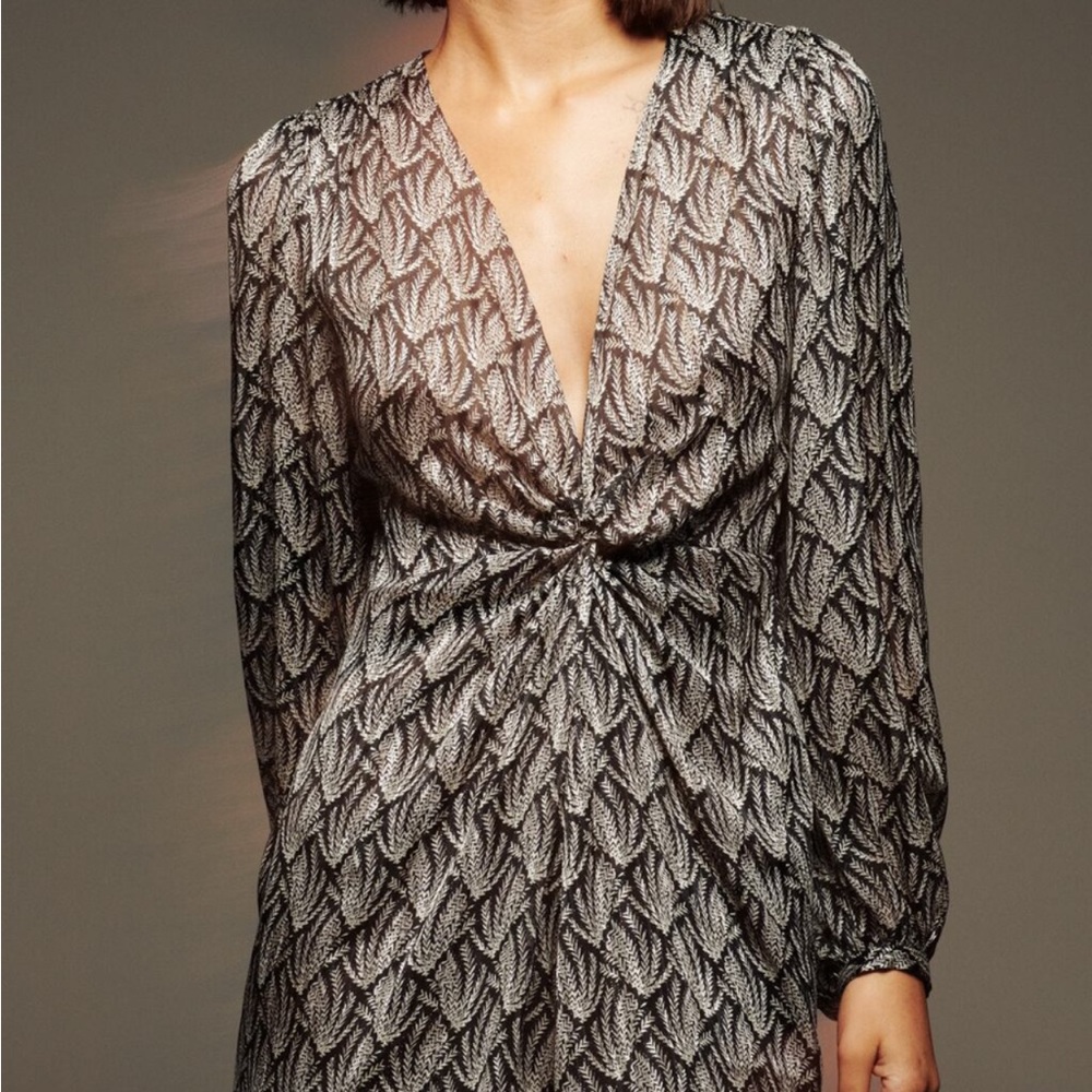 ZARA black draped mini dress